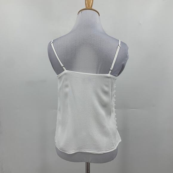 Joie Tank Top Womens XS Extra Small White Fabric Round Button Lined Camisoles - Picture 5 of 11